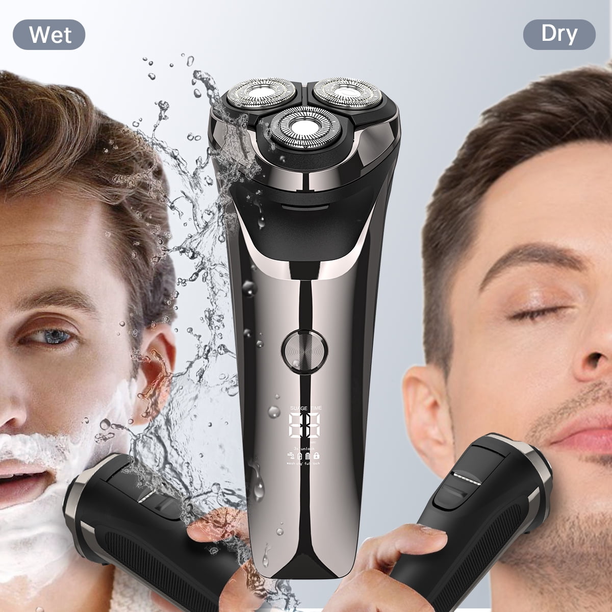 4D Waterproof Electric Shaver for Men w/ Trimmer