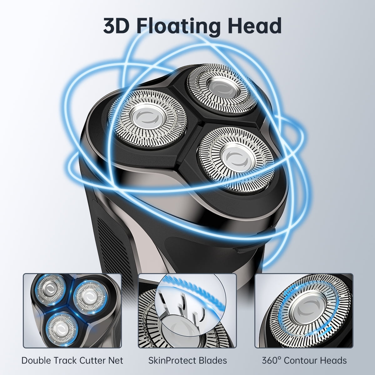 4D Waterproof Electric Shaver for Men w/ Trimmer