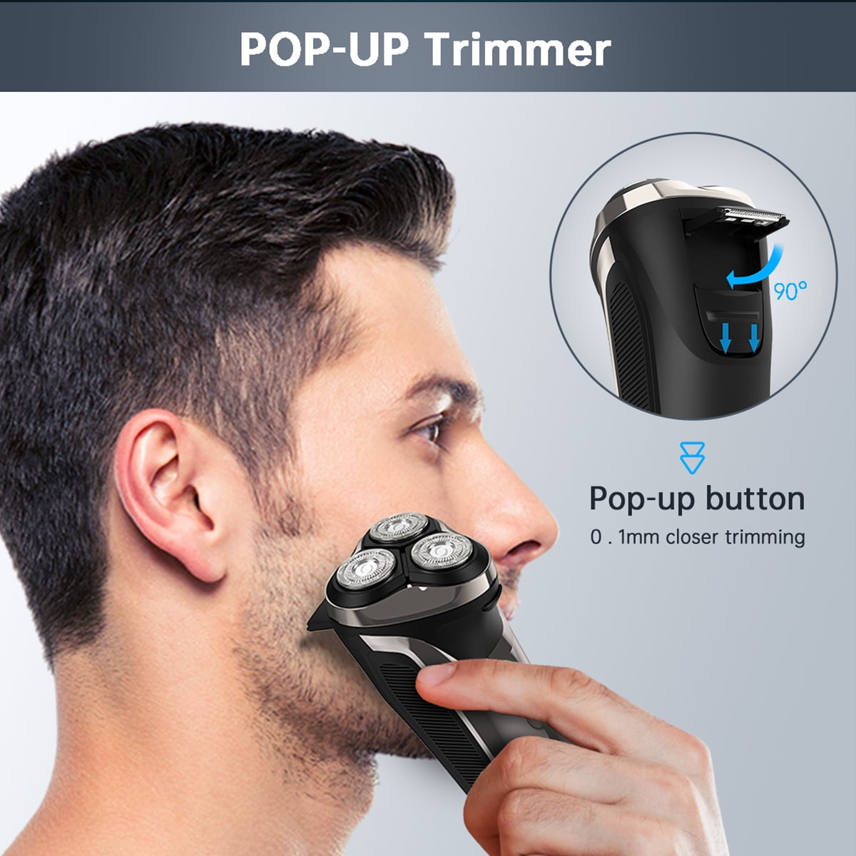 4D Waterproof Electric Shaver for Men w/ Trimmer