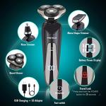 PRITECH Waterproof Cordless Electric Razor for Men