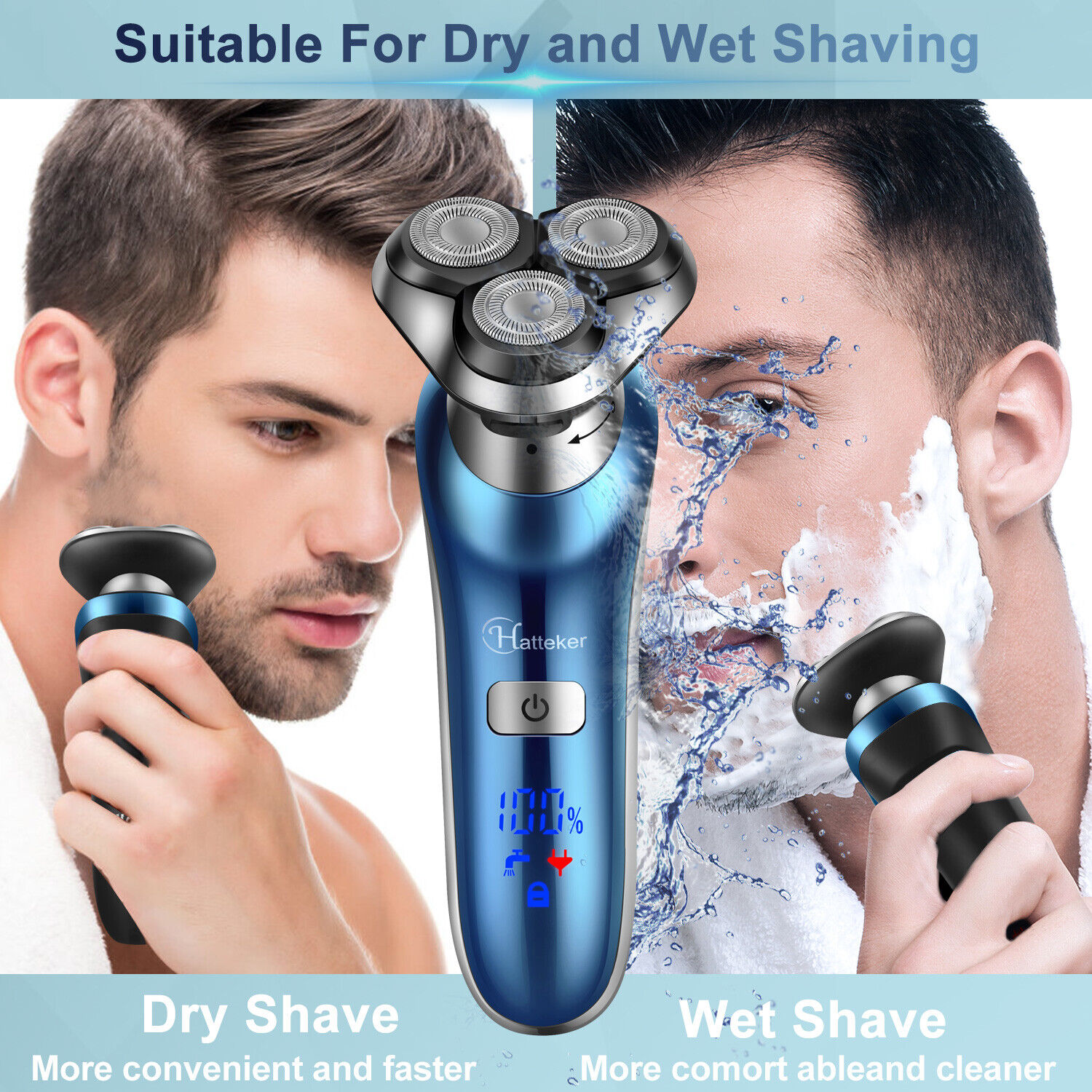 HATTEKER Rechargeable Wet & Dry Electric Razor