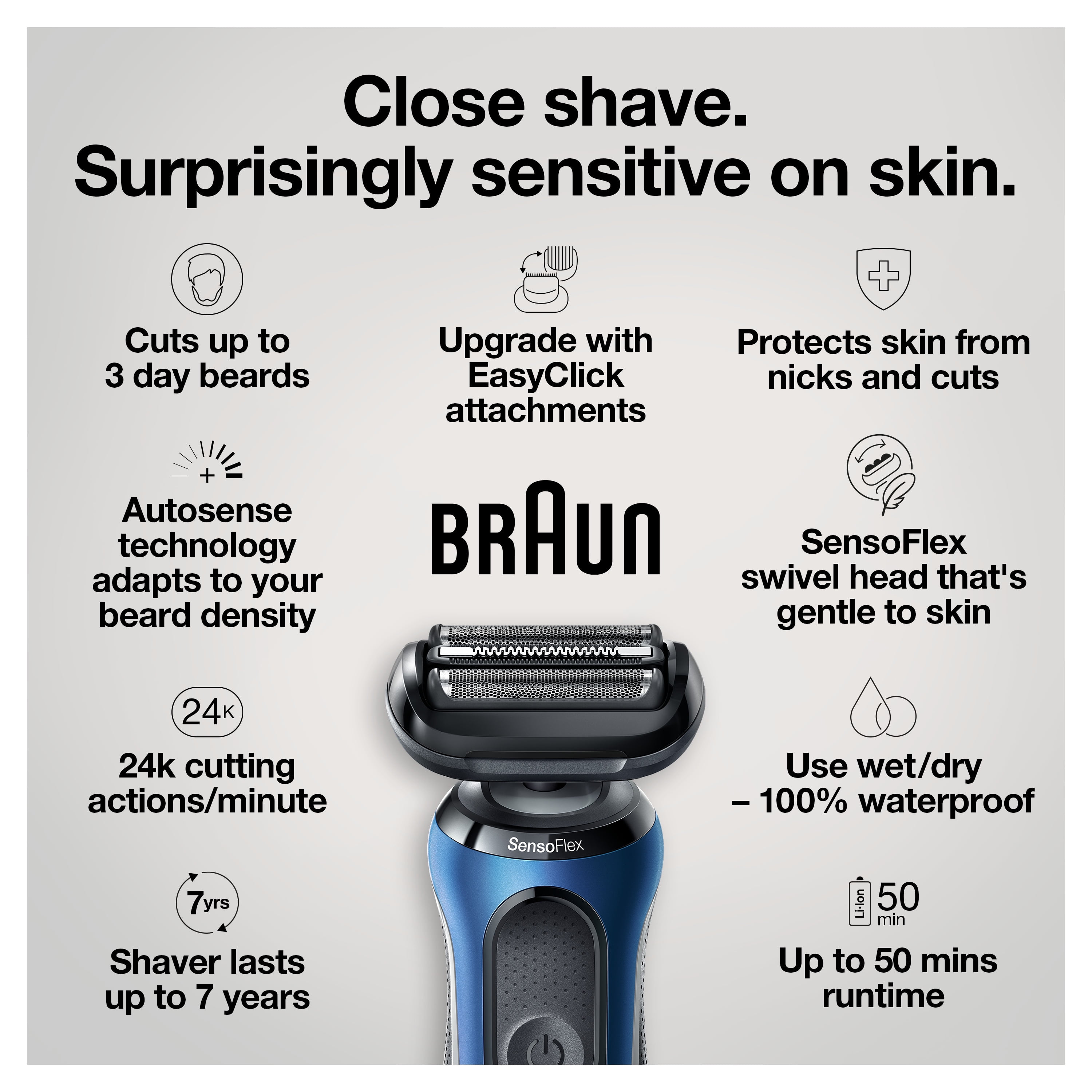 Braun Series 6 Electric Shaver Kit - Cobalt Blue