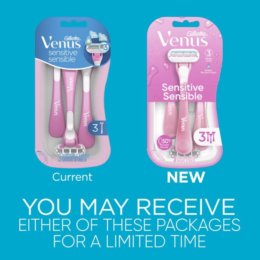 Gillette Venus 3 Sensitive Women's Disposable Razors