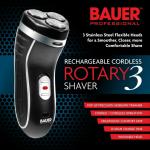 Bauer Rechargeable Cordless 3-Blade Shaver
