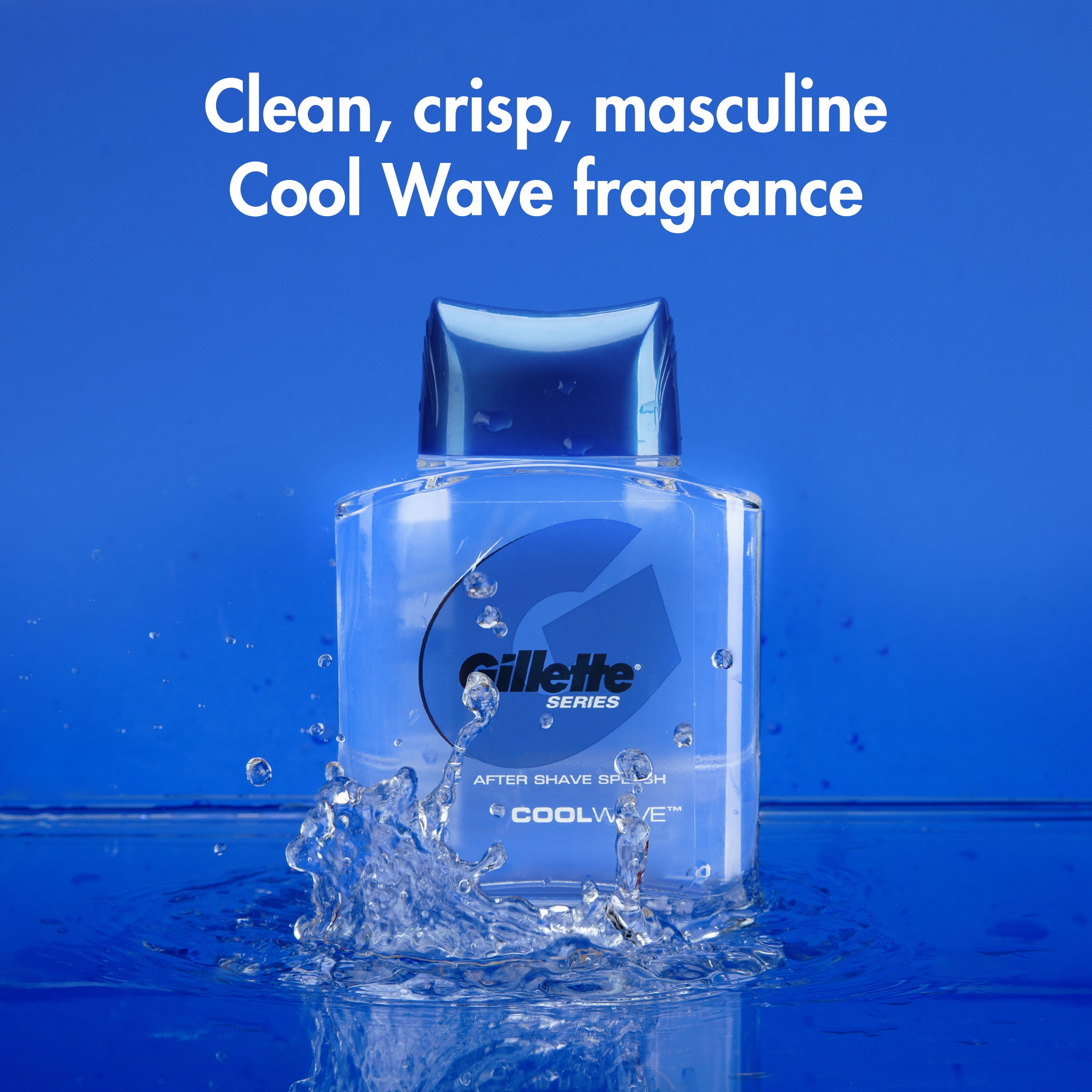 Gillette Cool Wave Aftershave Splash, 3.3 Fl Oz