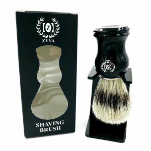 Zeva Boar Bristle Men's Shaving Brush with Stand