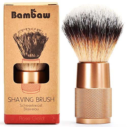 Rose Gold Vegan Shaving Brush by Bambaw