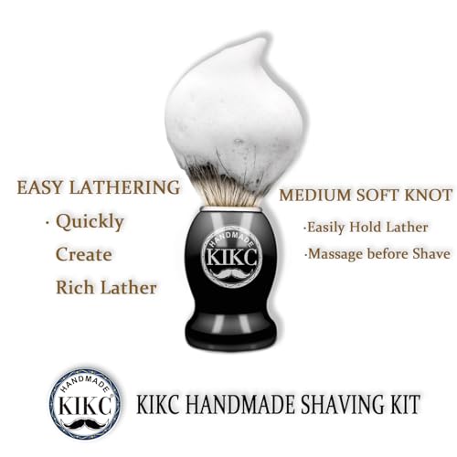 KIKC Handmade Synthetic Hair Shaving Brush