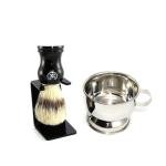 Zeva Boar Bristle Shave Brush and Steel Cup