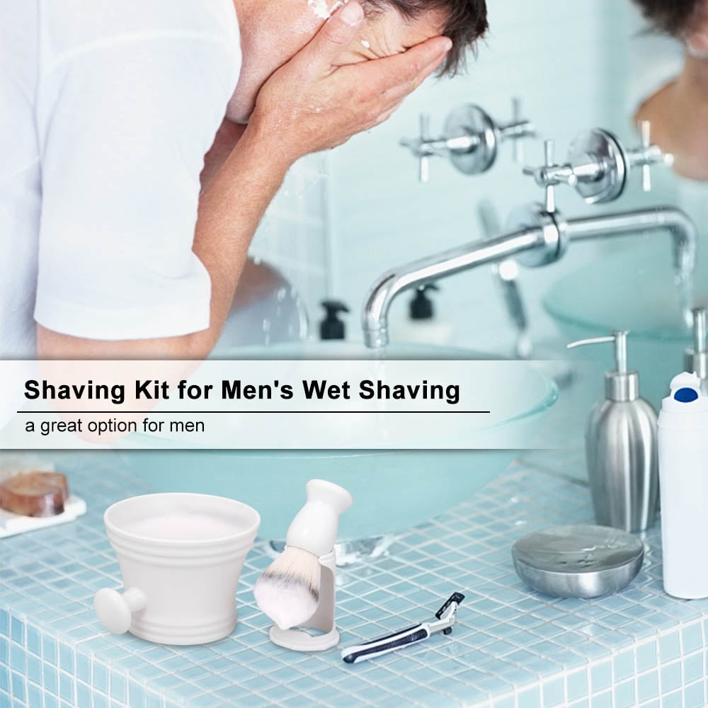 Men's Shaving Kit with Brush Holder and Bowl