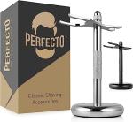Deluxe Chrome Razor and Brush Stand