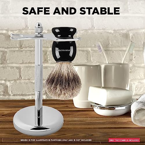 Deluxe Chrome Razor and Brush Stand