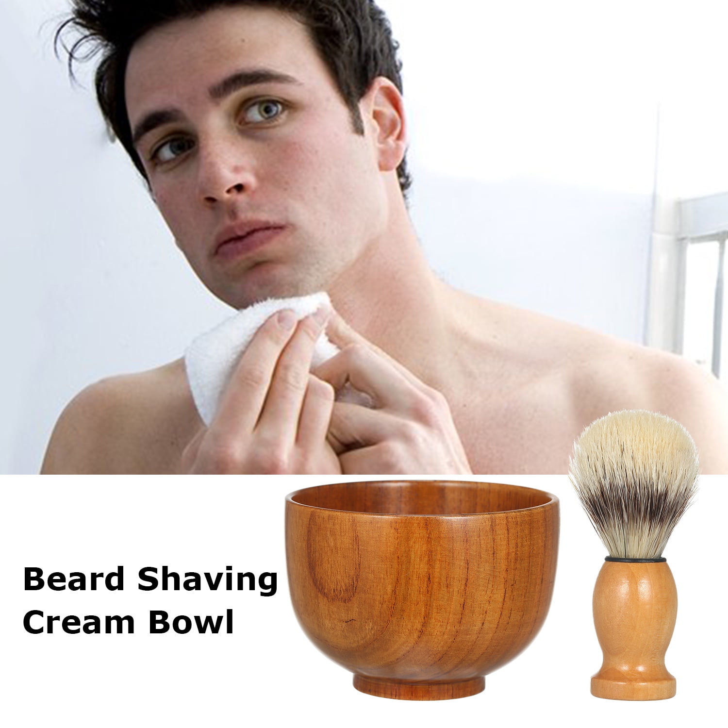 Beard Shaving Cream Bowl and Brush Set