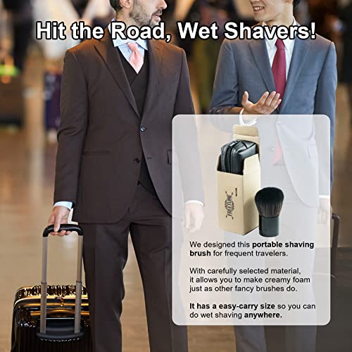 Travel-Friendly Mini Shaving Brush with Pouch