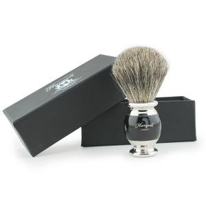 Men's Black Badger Hair Shaving Brush with Stand