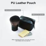 Travel-Friendly Mini Shaving Brush with Pouch