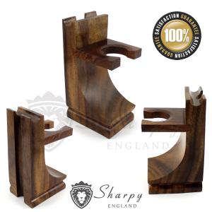 Wooden Stand for Classic Shaving Brush and Razors