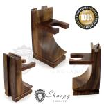 Wooden Stand for Classic Shaving Brush and Razors
