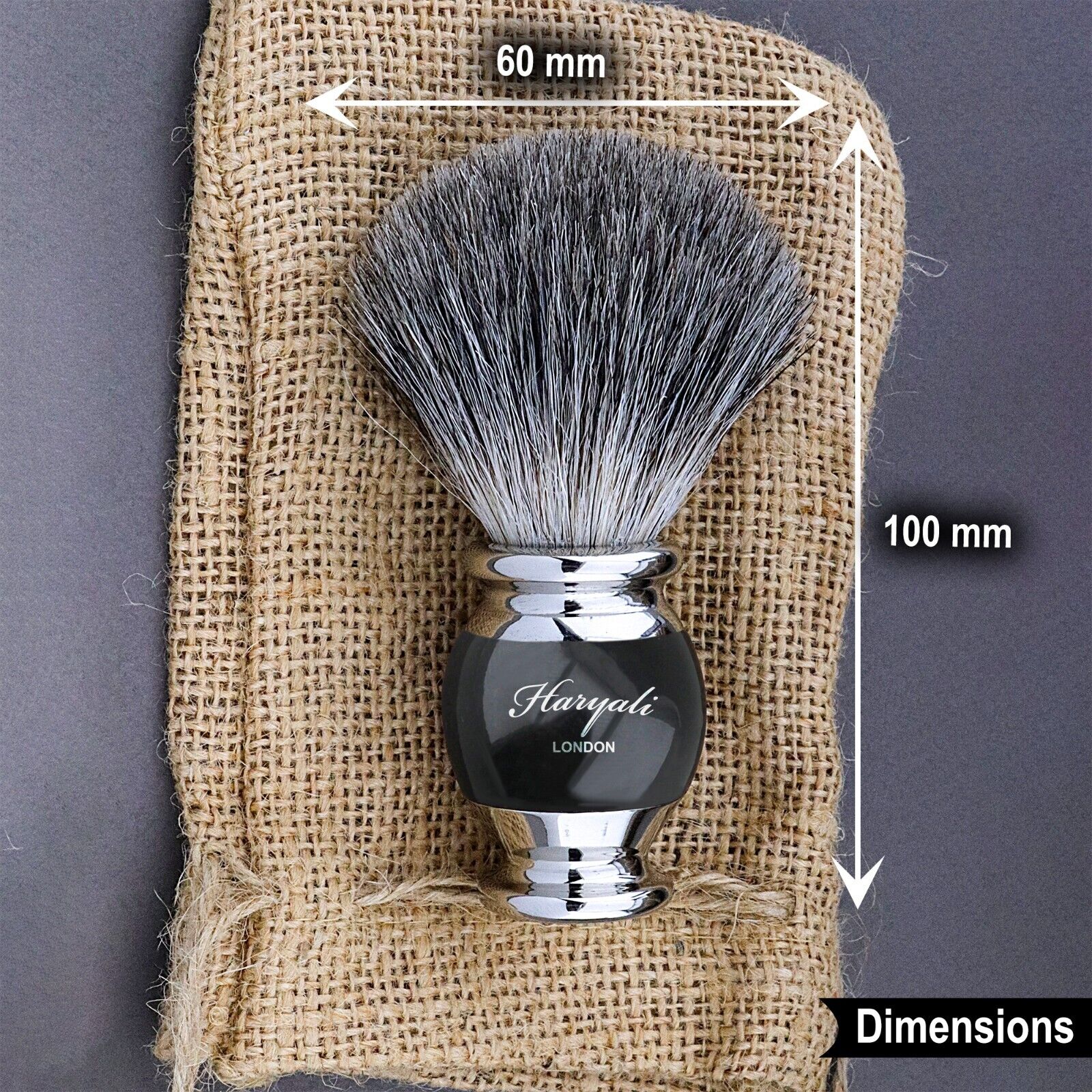Men's Black Badger Hair Shaving Brush with Stand