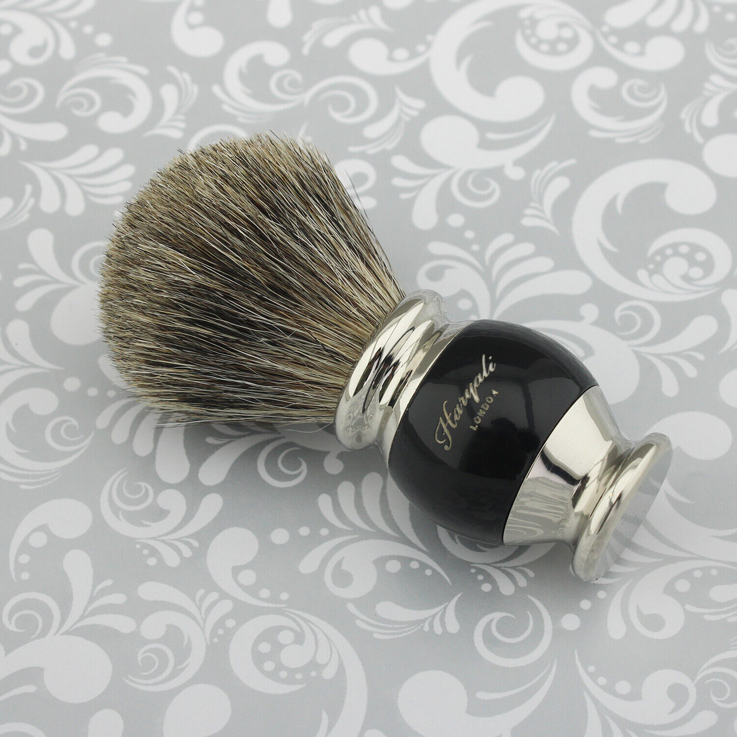 Men's Black Badger Hair Shaving Brush with Stand