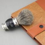 Men's Black Badger Hair Shaving Brush with Stand