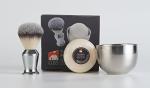 GBS Chrome Wet Shaving Set with Badger Brush