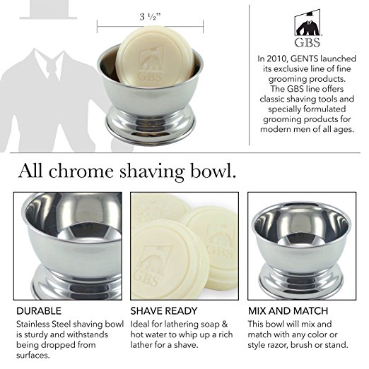 GBS Chrome Wet Shaving Set with Badger Brush