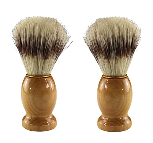 Wood Handled Badger Hair Shaving Brush Set
