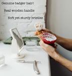 Wood Handled Badger Hair Shaving Brush Set