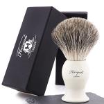 Black Badger Hair Shaving Brush with Ivory Base
