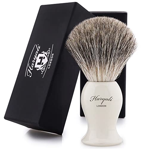 Black Badger Hair Shaving Brush with Ivory Base