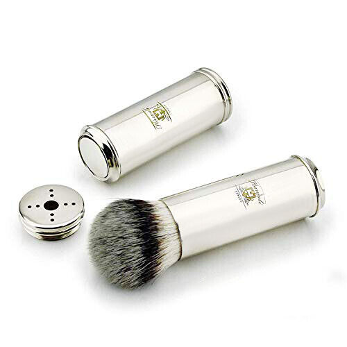 Stainless Steel Travel Shaving Brush with Synthetic Hair
