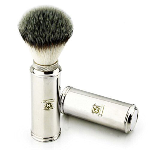 Stainless Steel Travel Shaving Brush with Synthetic Hair