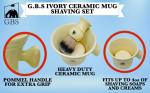 GBS Men’s Ivory Shaving Set with Brush and Mug