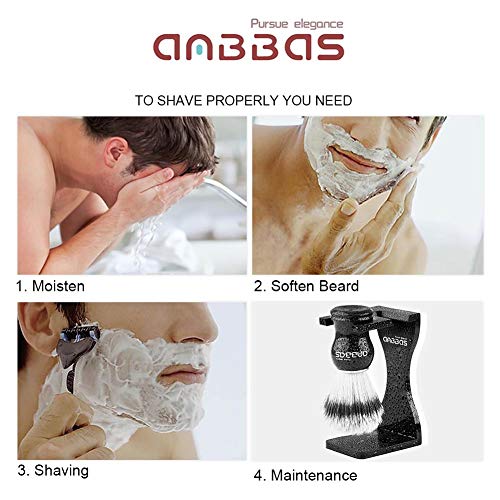 Anbbas 3-in-1 Shaving Brush Set with Stand
