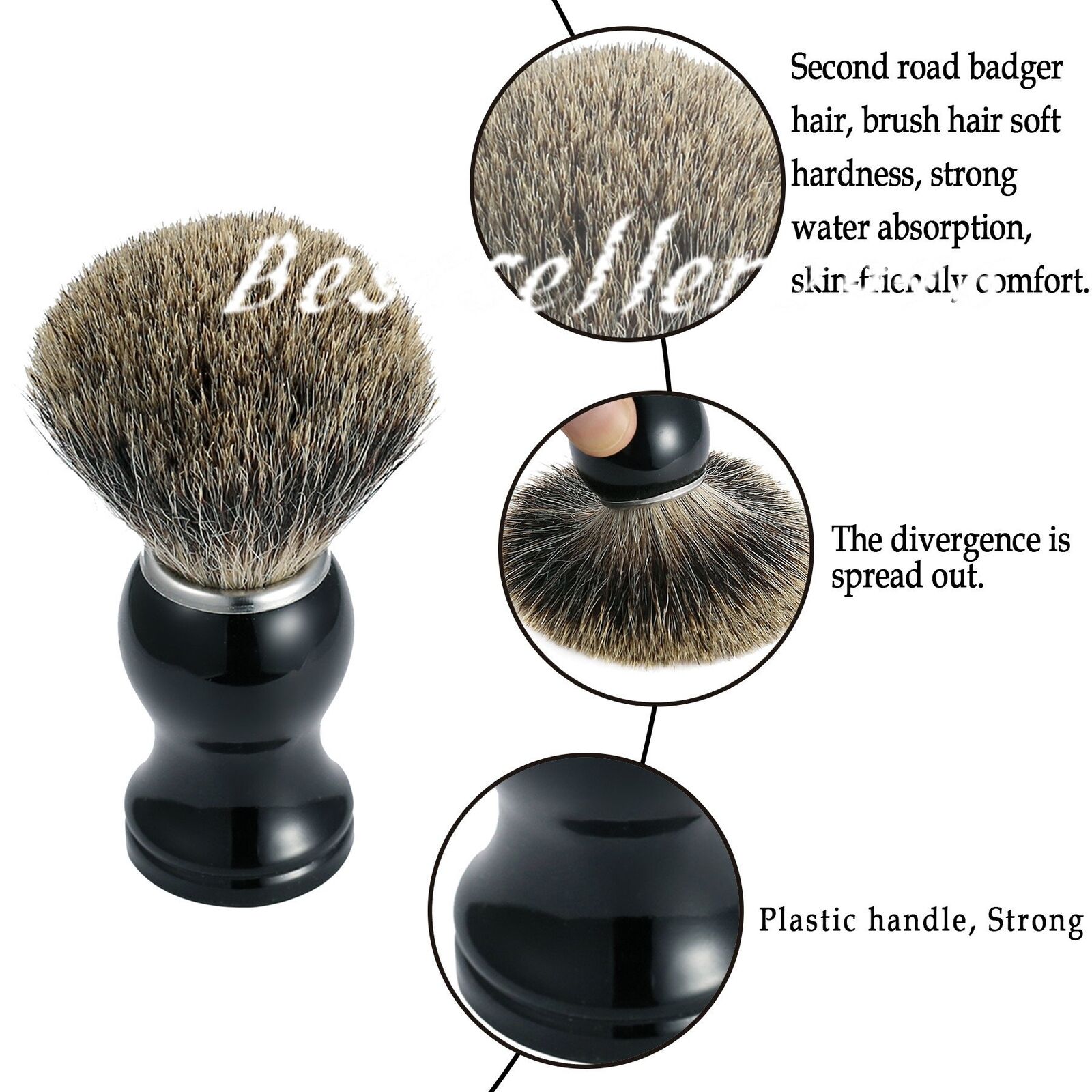 Natural Badger Hair Shaving Brush Set for Men