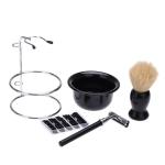 Men's Shaving Brush Set with Stand and Bowl