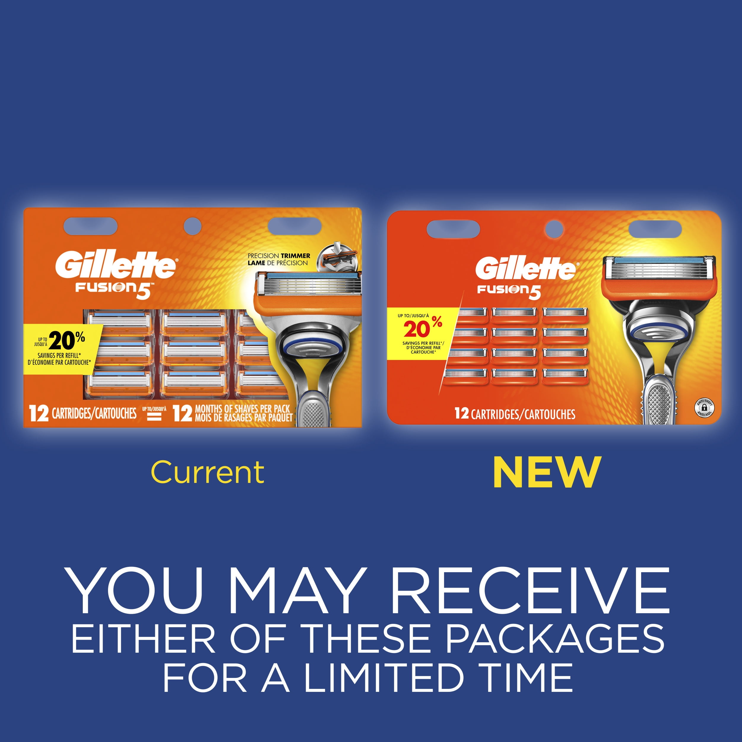 Gillette Fusion5 Men's Razor Blade Refills, 12 Pack