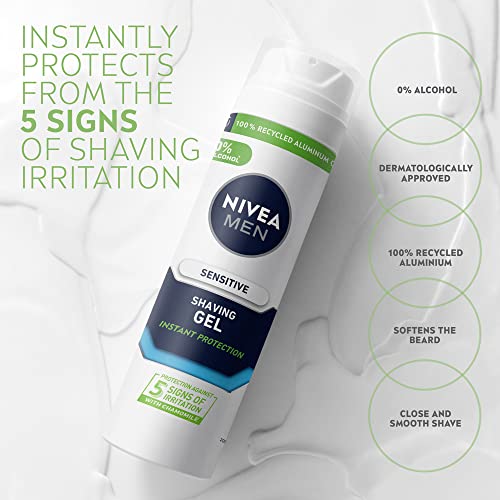 Nivea Men Sensitive Shaving Gel, 200 ml, 6 Pack