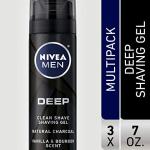 NIVEA Men Deep Clean Shaving Gel, 3 Pack