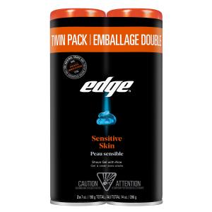 Edge Sensitive Skin Shave Gel for Men, 14 oz Twin Pack