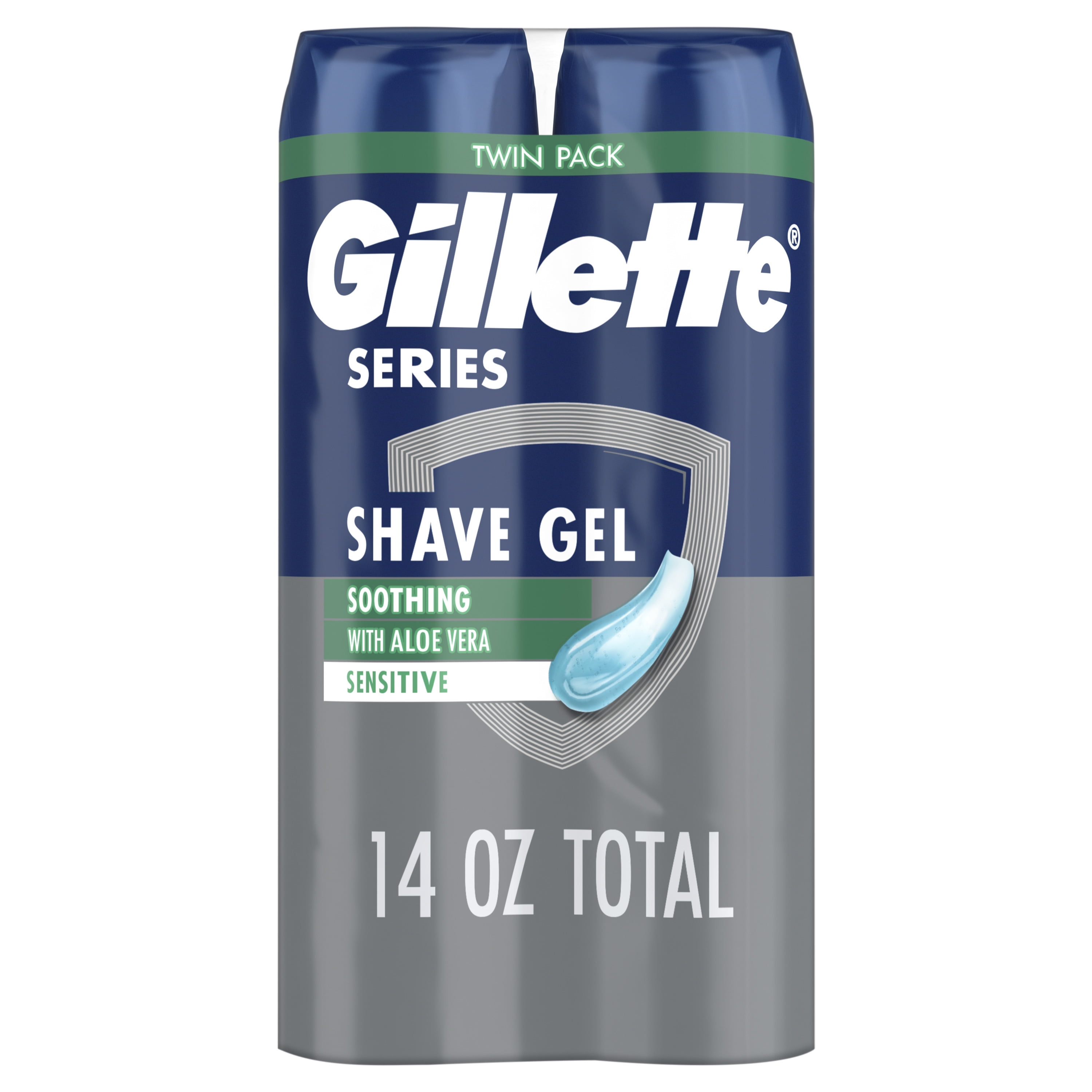 Gillette Soothing Shave Gel Twin Pack for Sensitive Skin