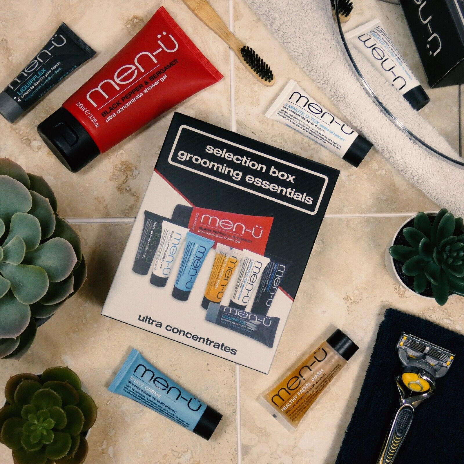men-u Grooming Selection Box: Shaving & Skincare Set