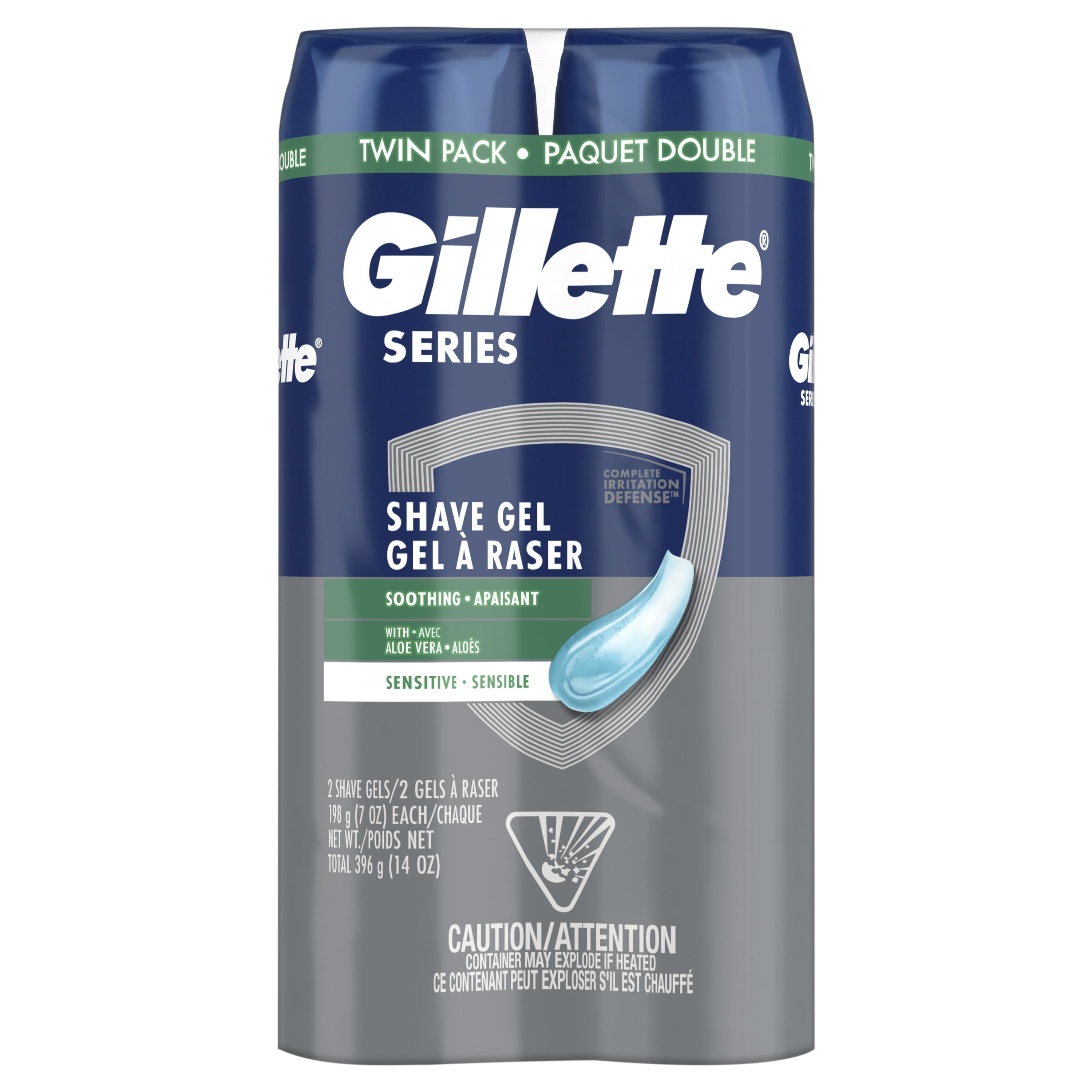 Gillette Soothing Shave Gel Twin Pack for Sensitive Skin