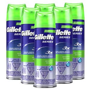 Gillette Series 3X Sensitive Shave Gel, 7 Oz