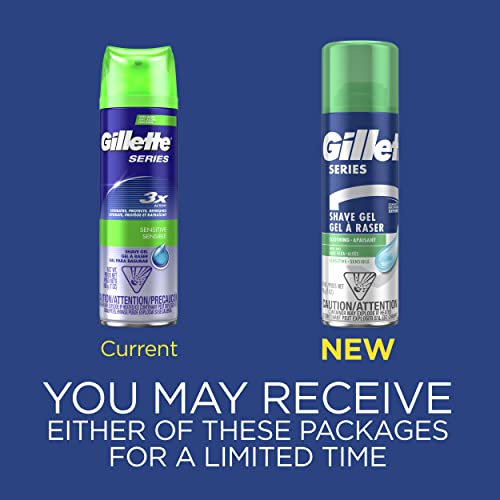 Gillette Series 3X Sensitive Shave Gel, 7 Oz