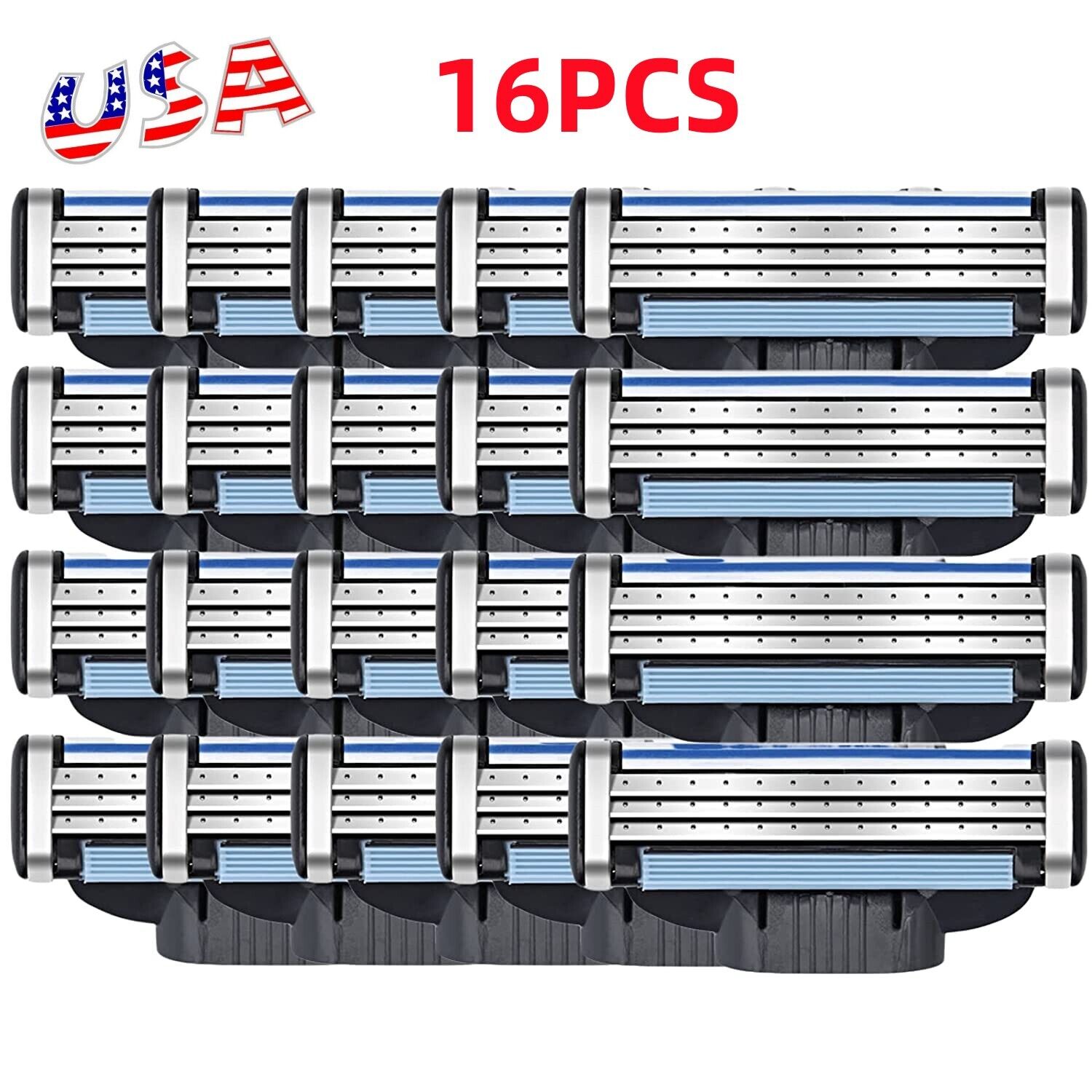 16-Pack MACH 3 Men's Razor Blades for Smooth Shaves