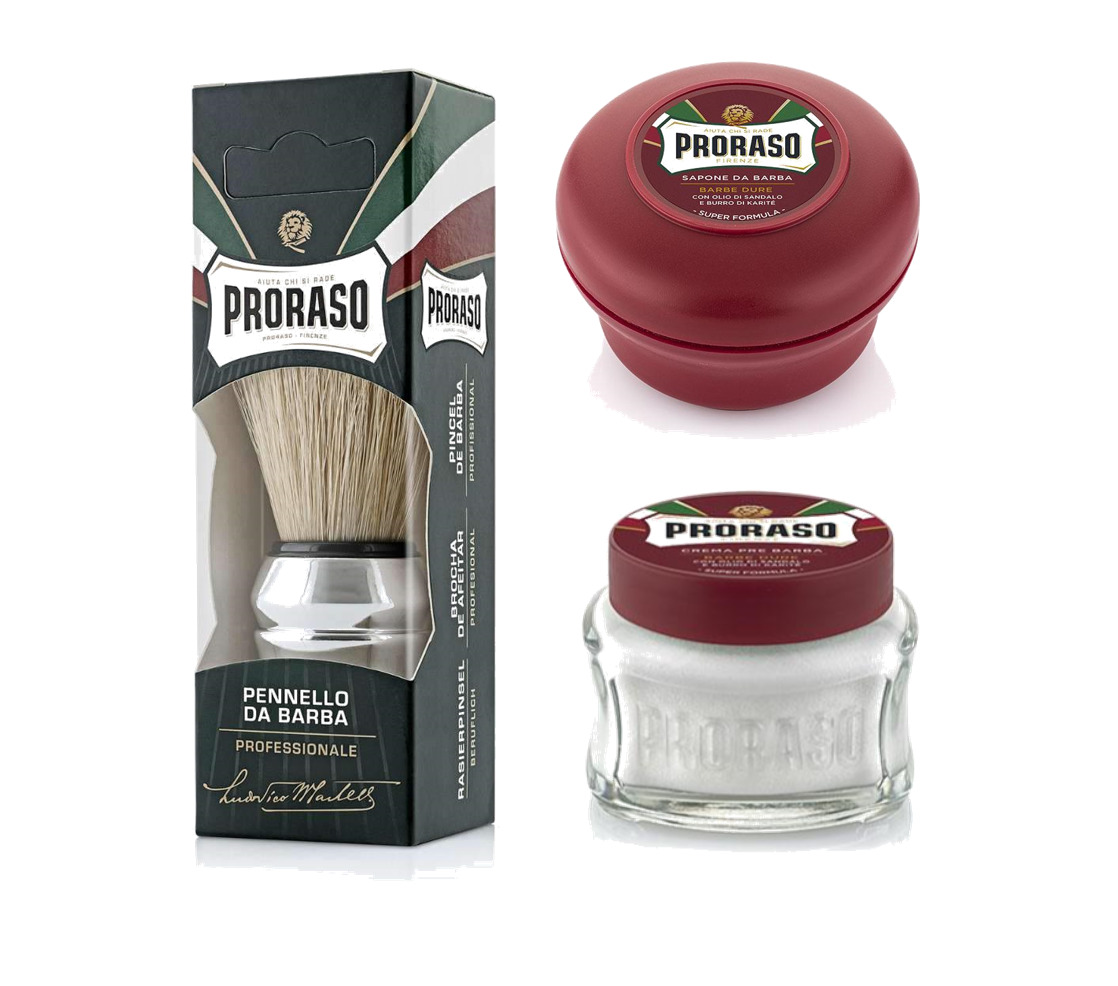 Proraso 3PC Shaving Gift Set with Brush and Soap