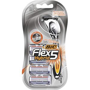 BIC Flex5 Hybrid Razor for Men - Black/Orange