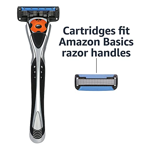 Amazon Basics Men's 5-Blade Razor Set, Black